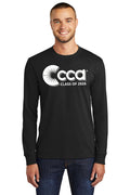 Man wearing a black long-sleeve shirt with 'CCA Class of 2026' logo on a white background